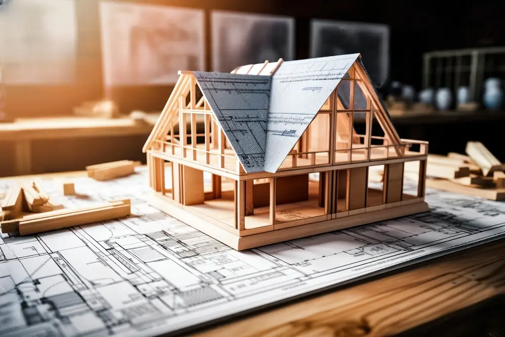 Passive house architects construction model.